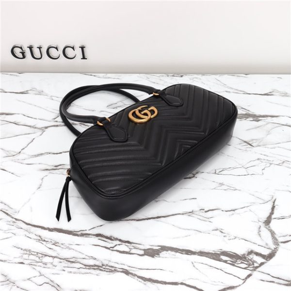 Gucci GG Marmont Medium Top Handle Bag 795218 Black - Image 7