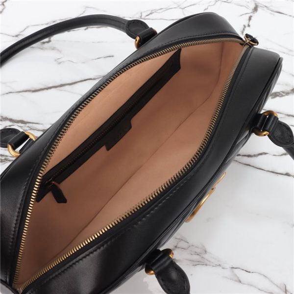 Gucci GG Marmont Medium Top Handle Bag 795218 Black - Image 3